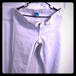 White skinny maternity jeans